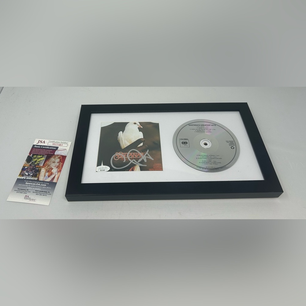 Carlos Santana‎ signed Greatest Hits CD Cover Framed JSA COA